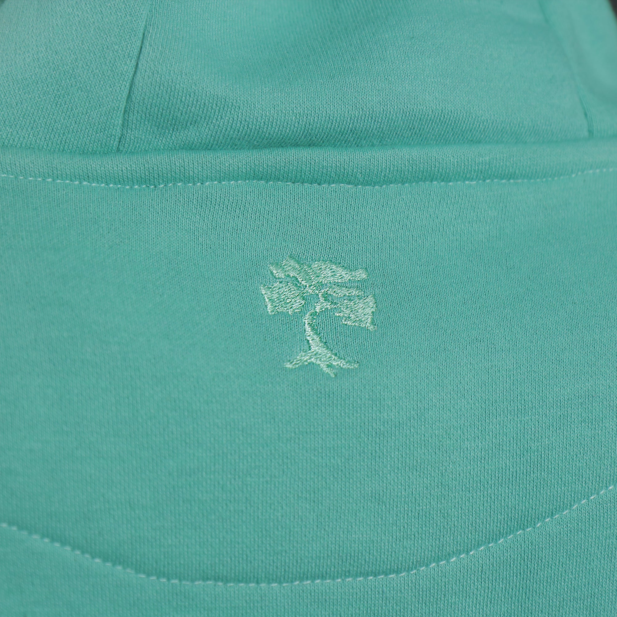 Seafoam Unbasic Fleece Stash Pocket Sunset Park Tapered Zipper Hoodie | Fleece Seafoam Hoodie