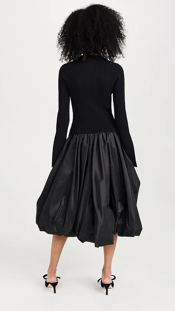 SIMKHAI   Kenlie Mock Neck Midi Dress 