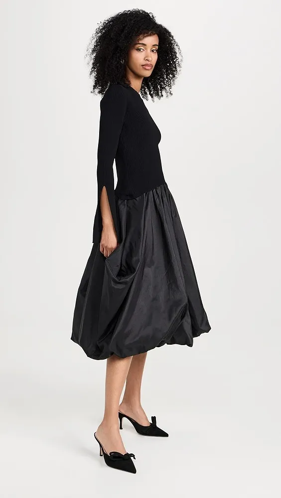 SIMKHAI   Kenlie Mock Neck Midi Dress 