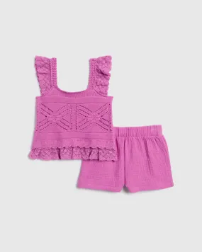 Splendid Kid Crochet Sweater Set Taffy