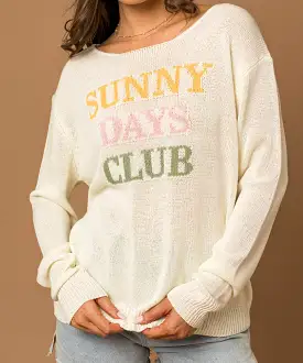 Sunny Days Club Sweater Top - White