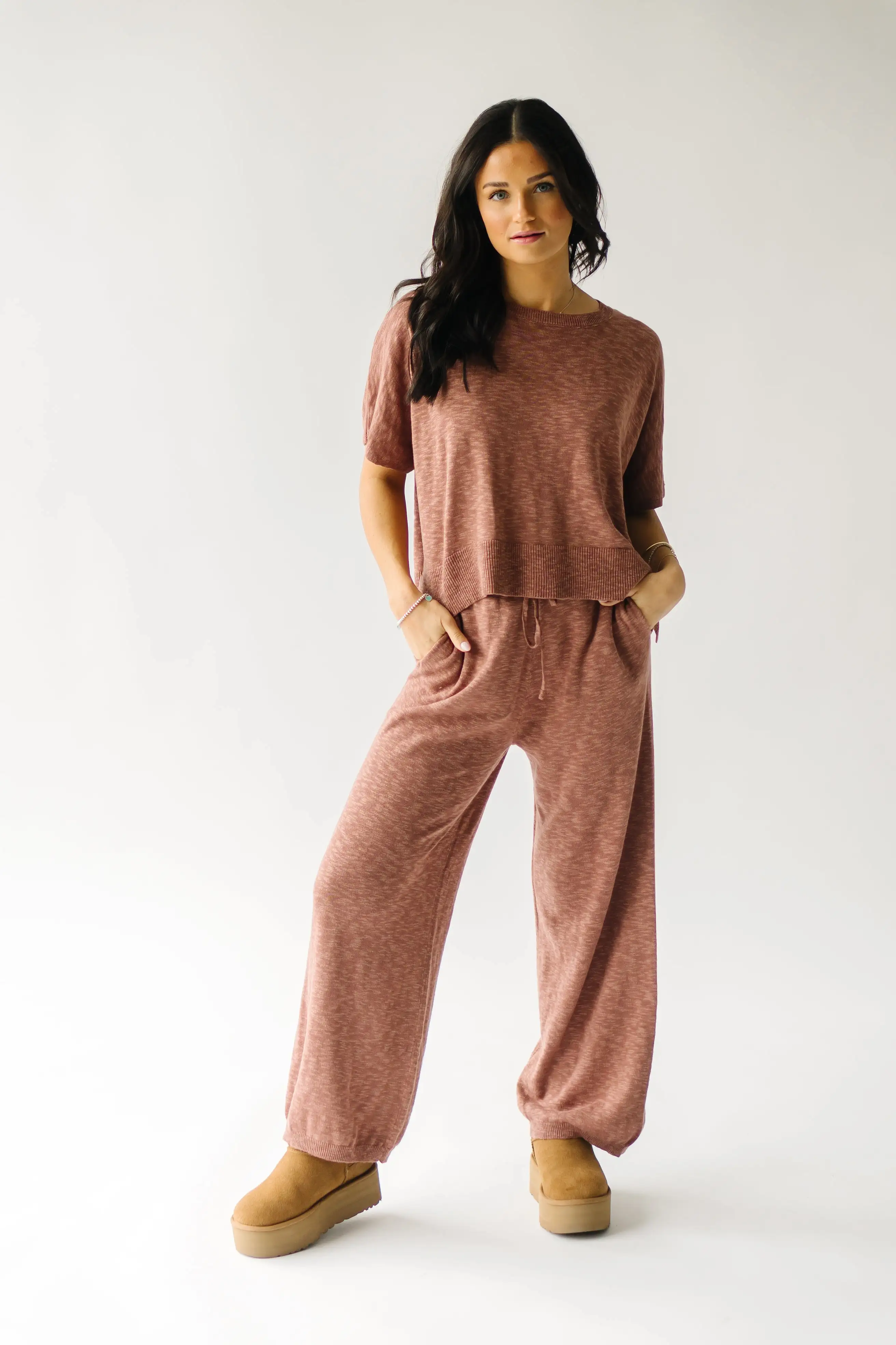 The Arrington Relaxed Sweater Set in Rust