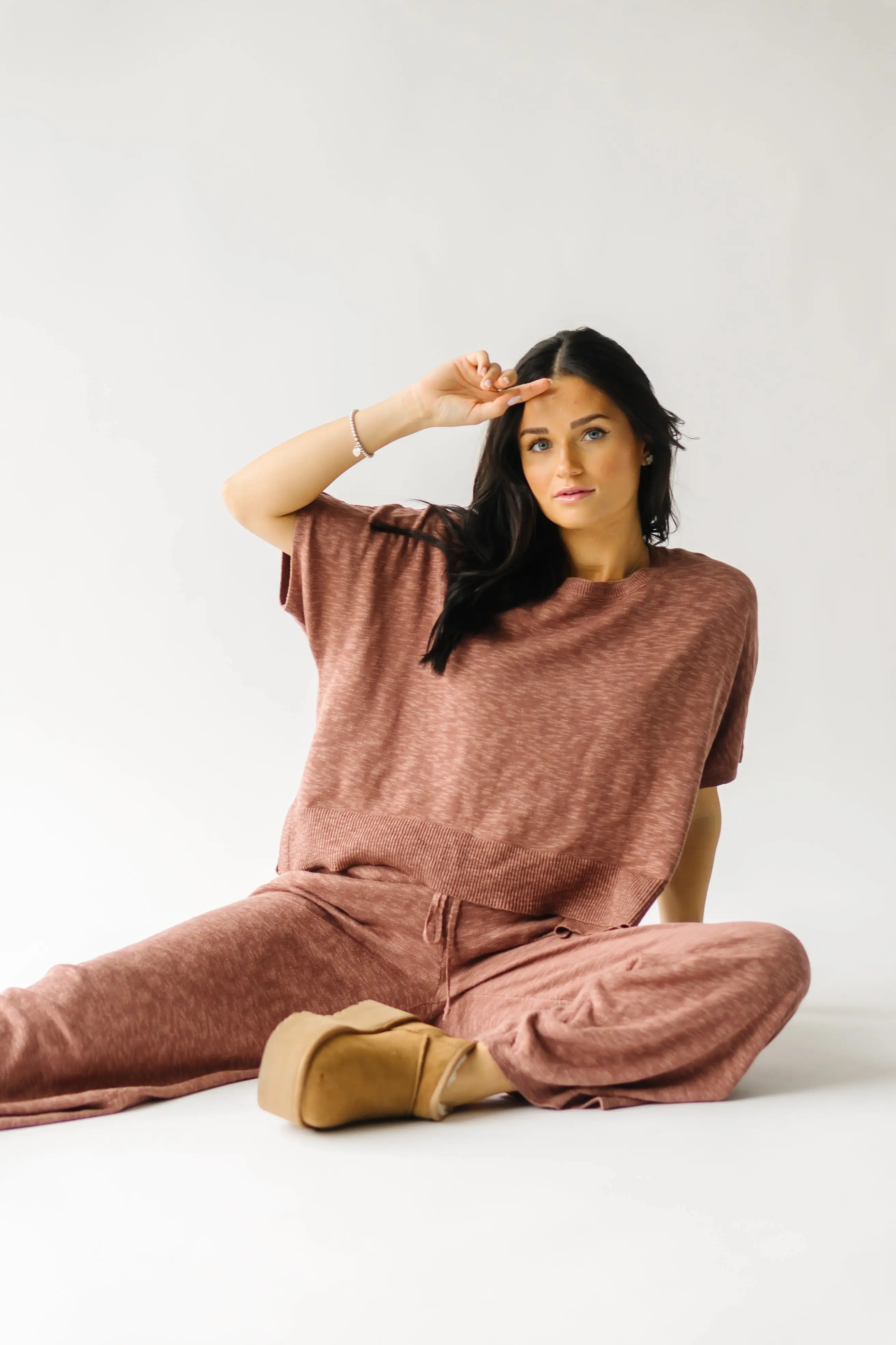 The Arrington Relaxed Sweater Set in Rust