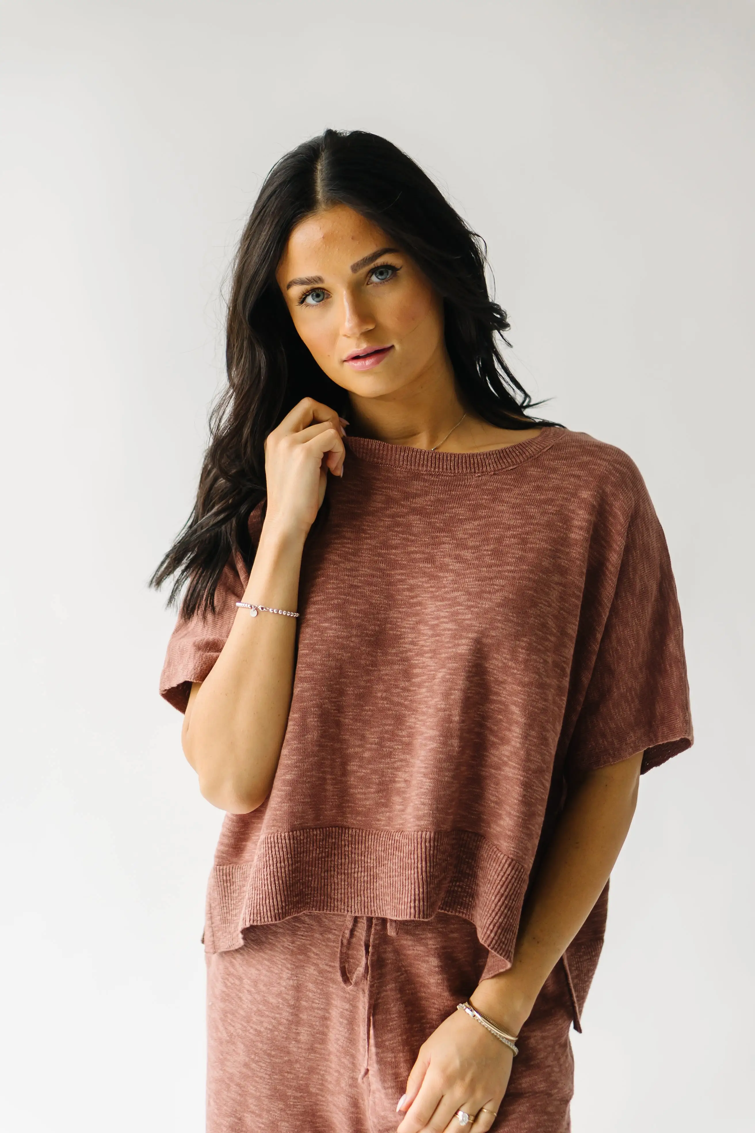 The Arrington Relaxed Sweater Set in Rust