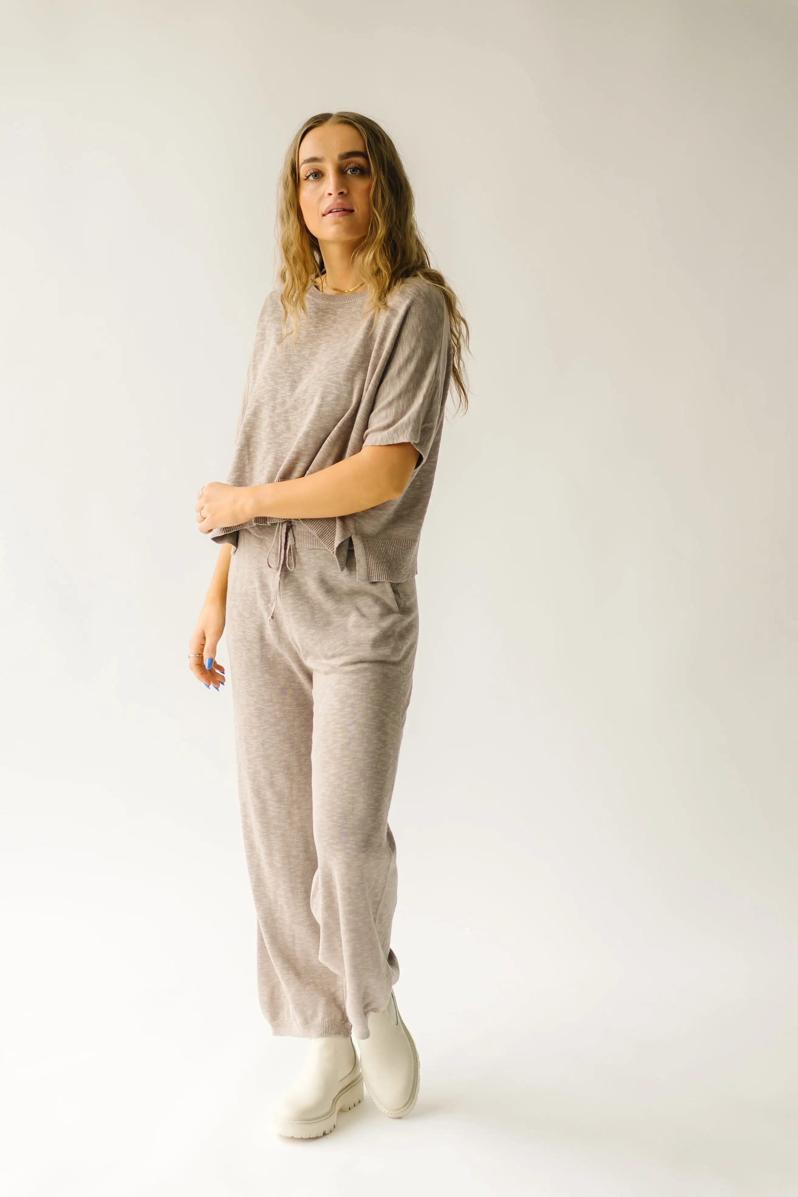 The Arrington Relaxed Sweater Set in Taupe