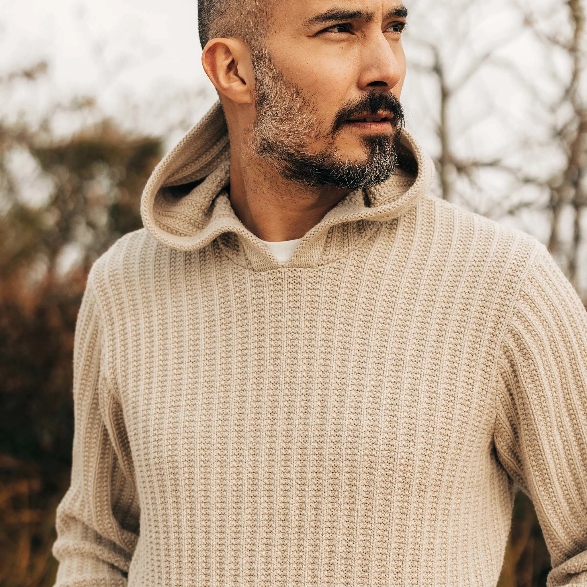 The Bryan Pullover Sweater in Flax Melange