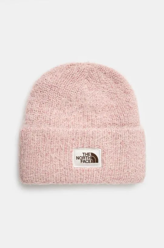 The North Face beanie Salty Bae Lined Beanie pink color thick knit NF0A7WJLLK61