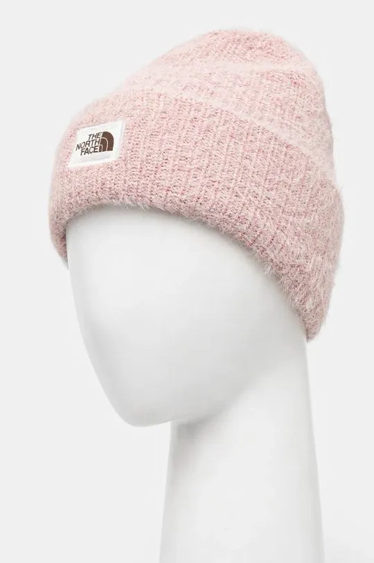 The North Face beanie Salty Bae Lined Beanie pink color thick knit NF0A7WJLLK61