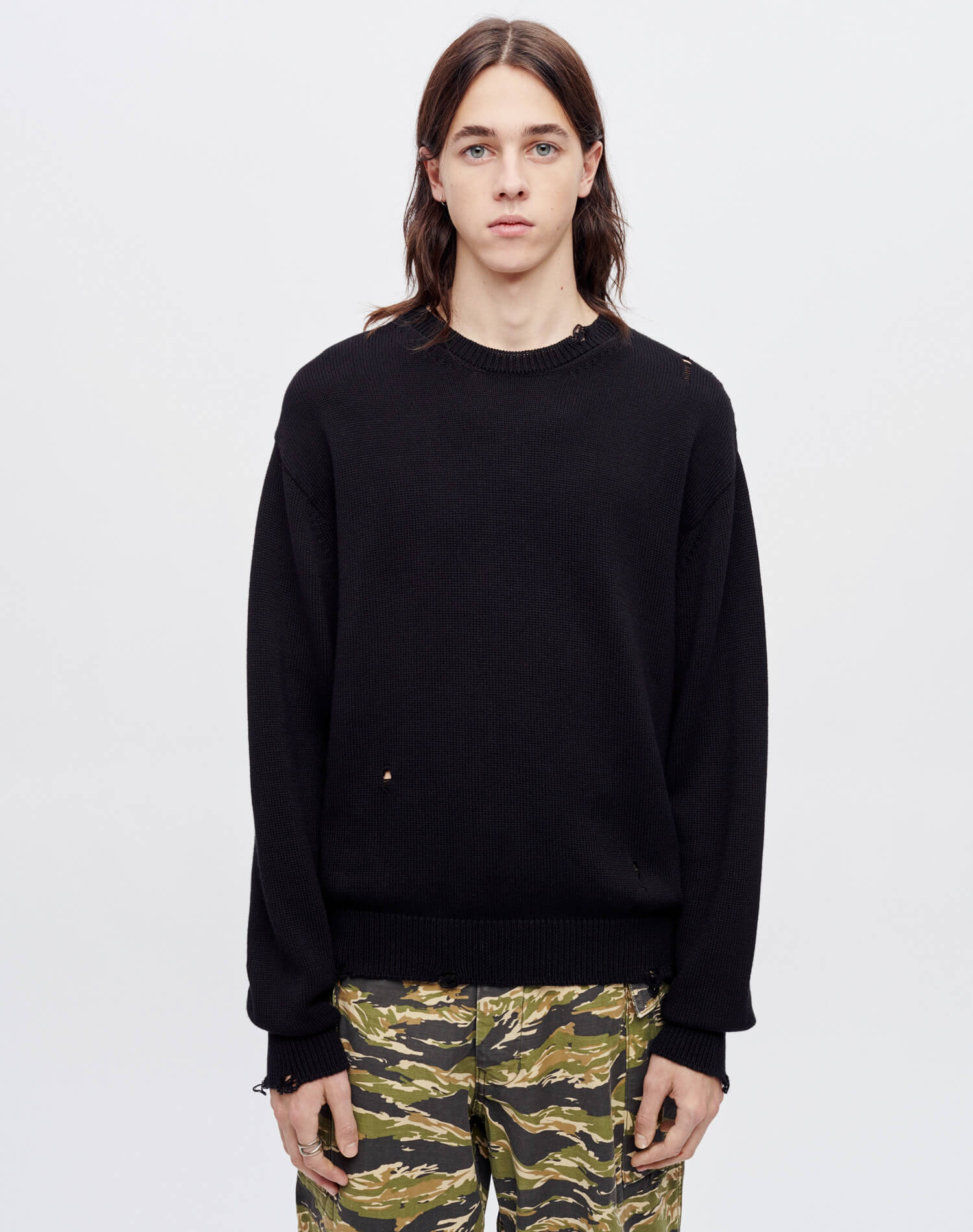 Thrashed Sweater - Black