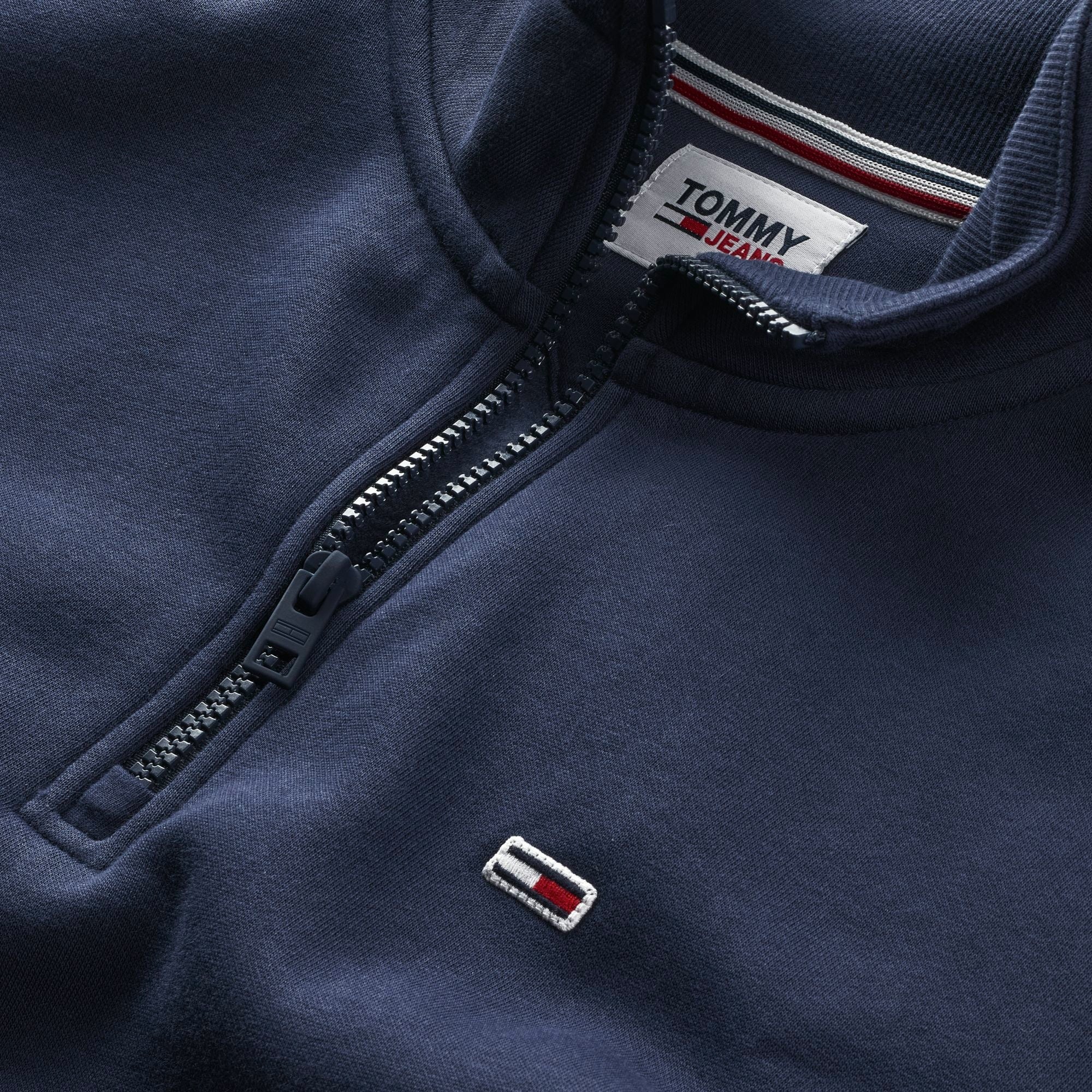 Tommy Jeans Mock Neck Zip Sweat - Navy