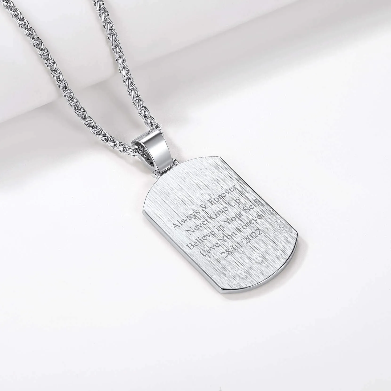 U7 Jewelry Personalized Hip Hop Custom Picture Text Pendant Necklace Zircon Photo Name Necklace