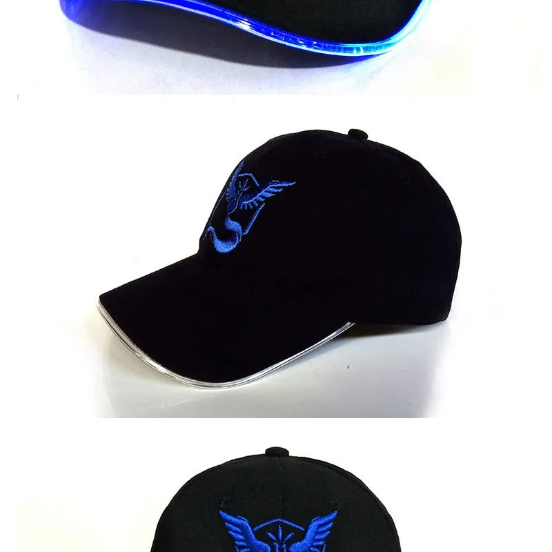 Unisex Light Instinct Pokemon Glow In The Dark LED Fitted Baseball Cap