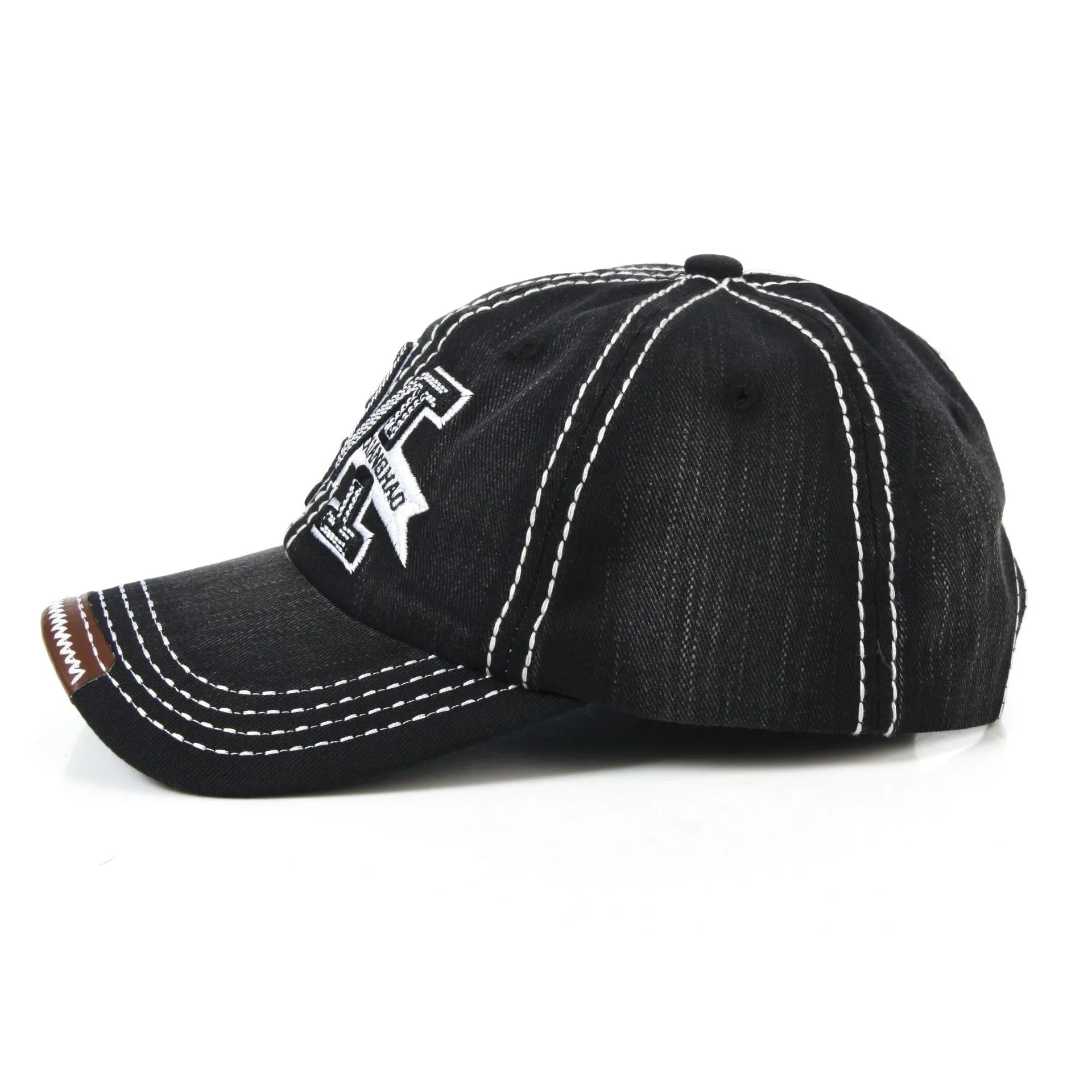 Unisex Summer Metallic M Letter Printed Adjustable Snapback Baseball Cap