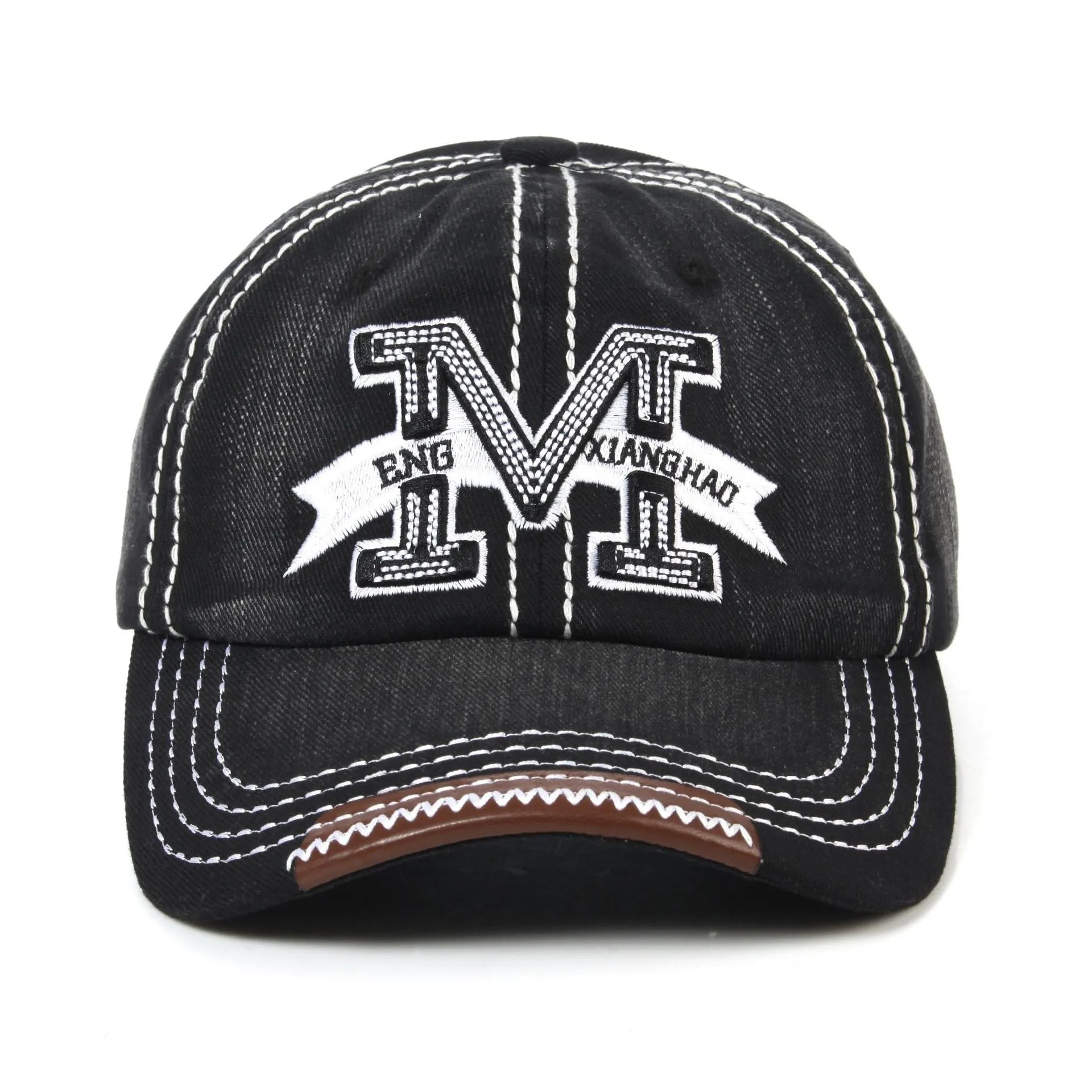 Unisex Summer Metallic M Letter Printed Adjustable Snapback Baseball Cap