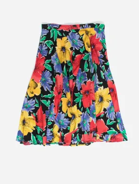 Vintage handmade skirt with bold floral pattern – Large