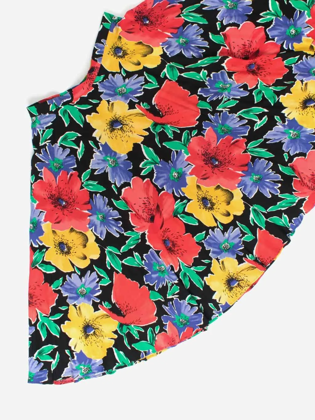 Vintage handmade skirt with bold floral pattern – Large