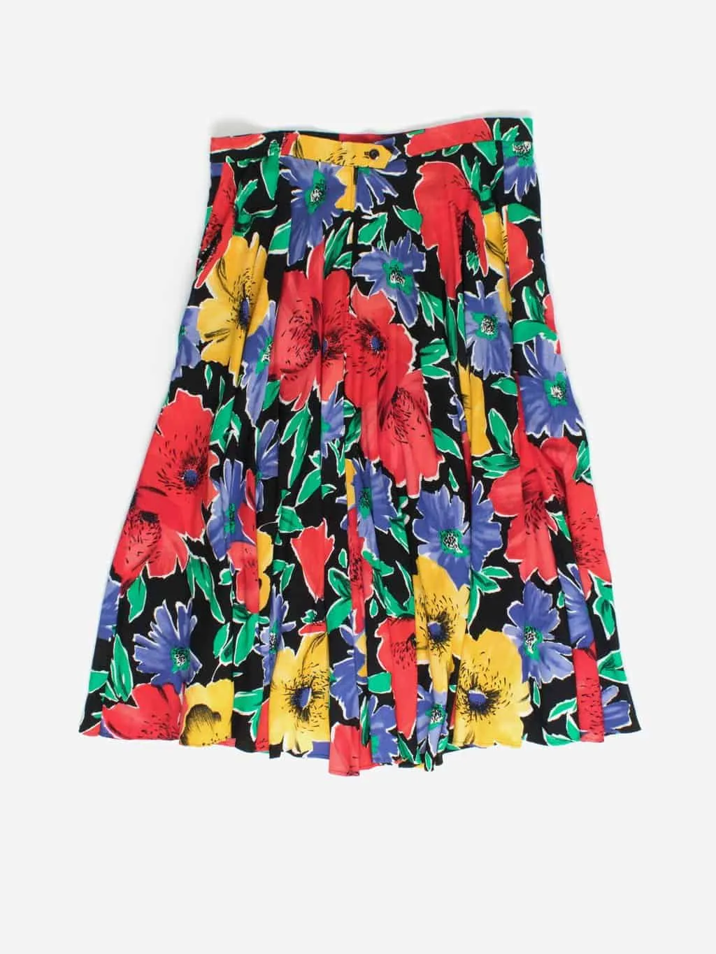 Vintage handmade skirt with bold floral pattern – Large