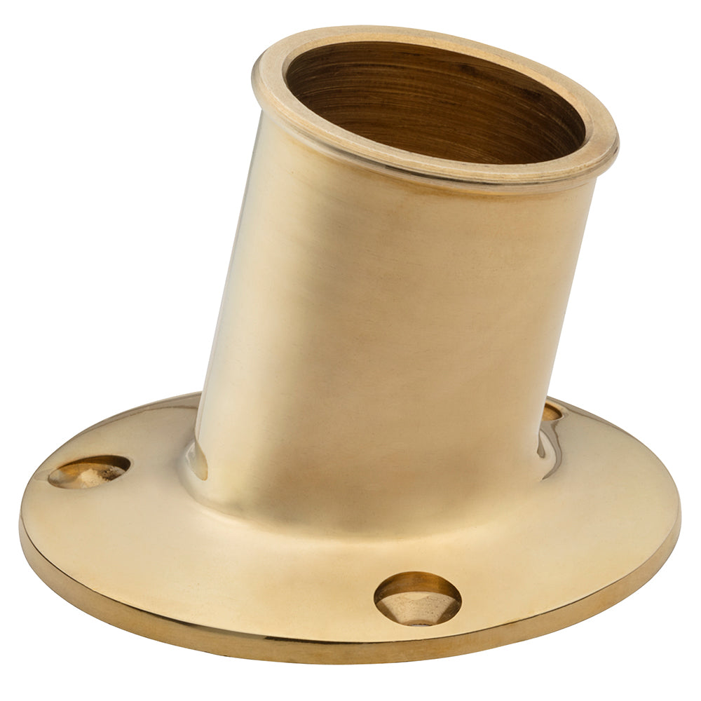 Whitecap Top-Mounted Flag Pole Socket - Polished Brass - 1-1/4 ID [S-5003B]