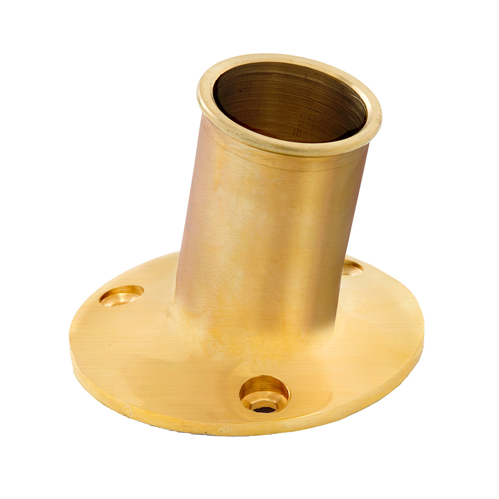 Whitecap Top-Mounted Flag Pole Socket Polished Brass - 1 ID [S-5002B]