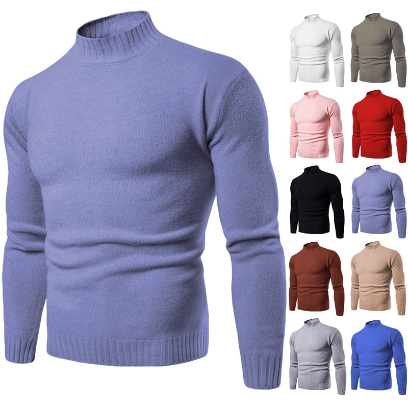 Winter Casual Knitted Turtleneck Knitwear Sweaters Pullover for Men