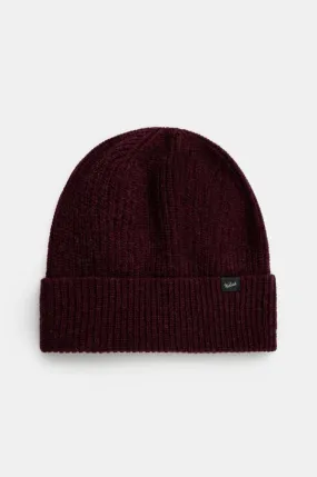 Woolrich wool beanie Knitted Ribbed Beanie maroon color CFWOAC0331MRUF0659