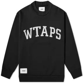 WTAPS College Logo Mock Neck SweatBlack