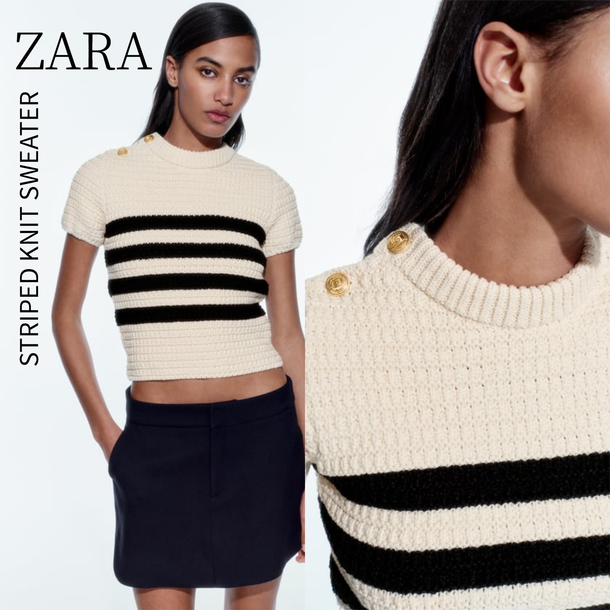 ZARA  |STRIPED KNIT SWEATER