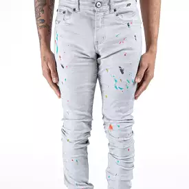 ZENOS WORD JEANS WHITE